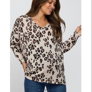 Pink blush maternity leopard top